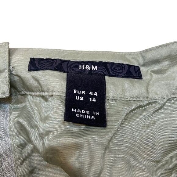 Vintage H&M silk Sage Green Midi Skirt with Sequins‎ Size 14 - Picture 2 of 8